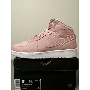 Jordan AJ 1 Mid GS Sheen Pink Size 6.5Y 554725-620 Youth Big Kids Shoes